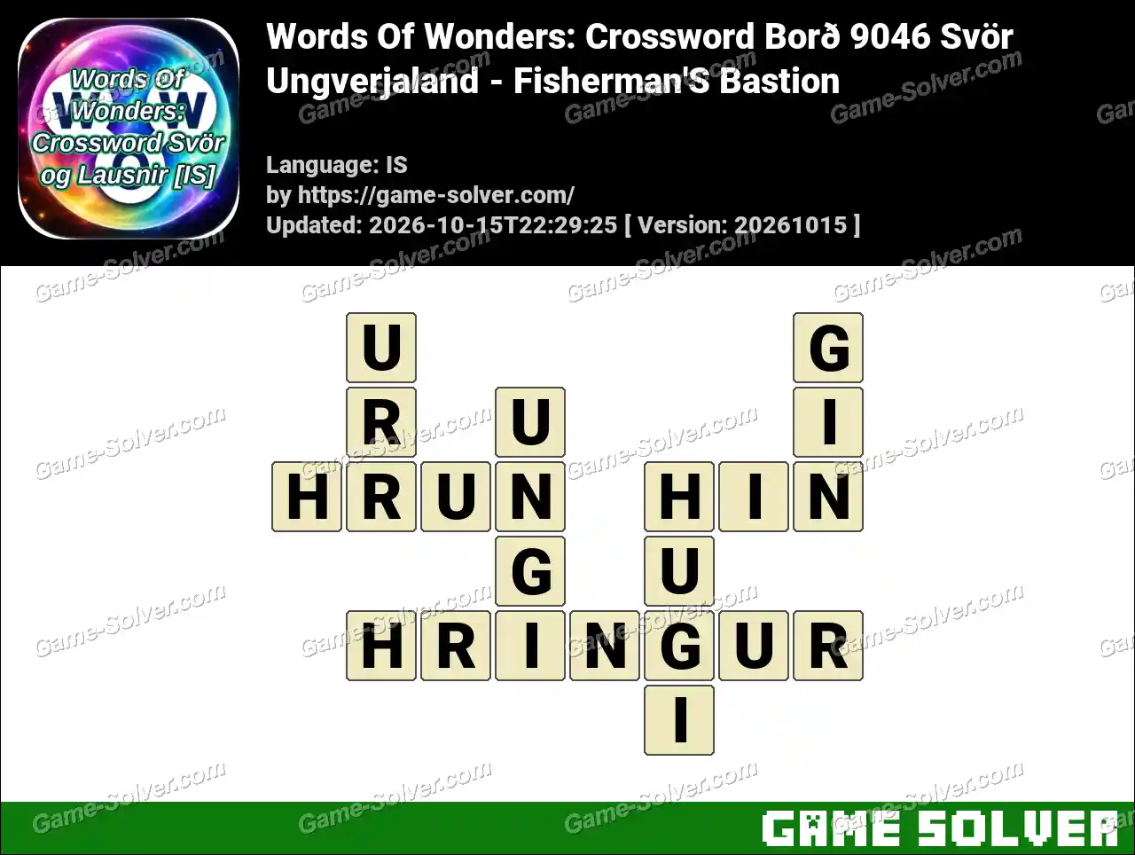 Words Of Wonders: Crossword Borð 9046 Svör – Ungverjaland – Fisherman’S Bastion